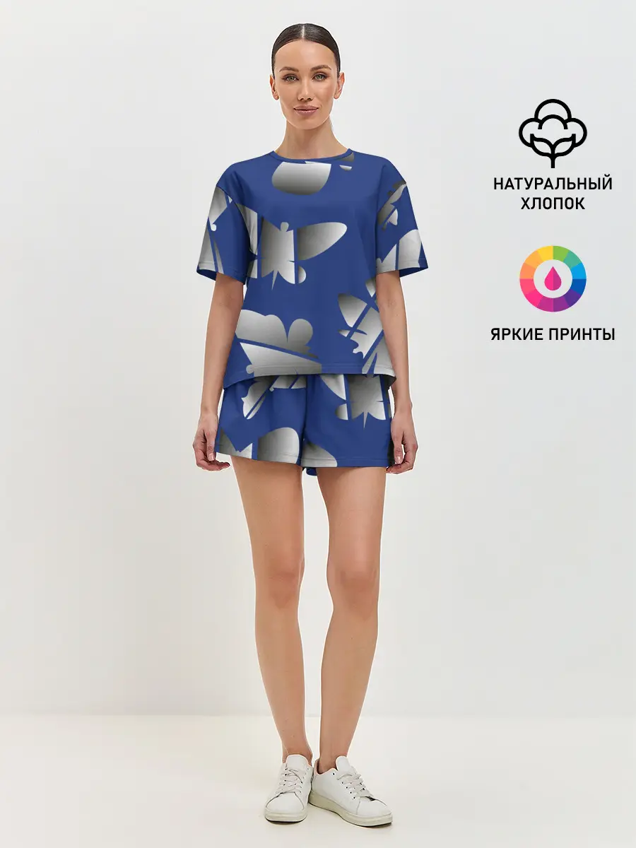 Женская пижама с шортами / градиентные бабочки