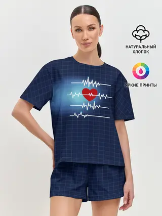 Женская пижама с шортами / Ритм Сердца