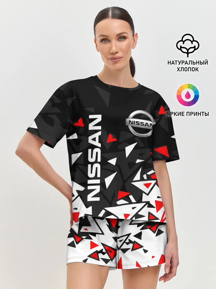 Женская пижама с шортами / NISSAN / НИССАН / ОСКОЛКИ