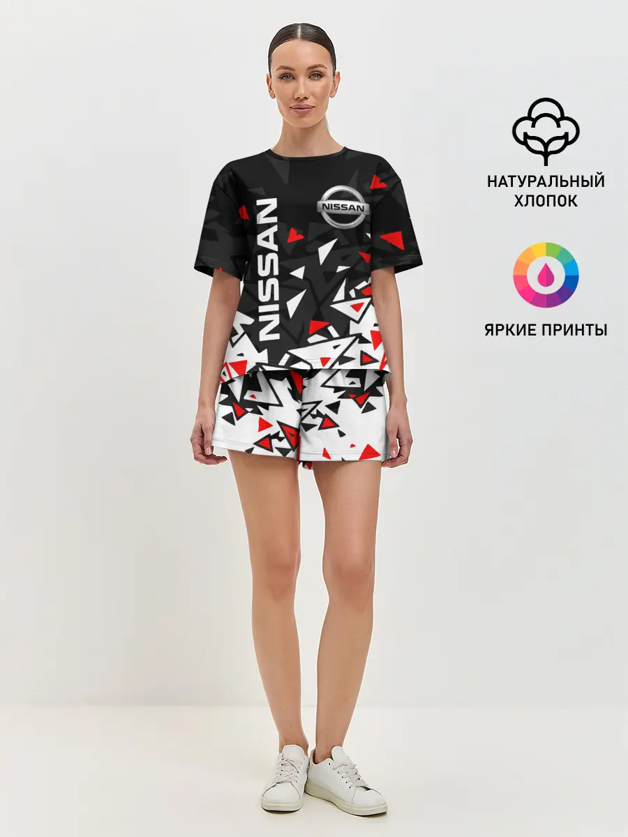 Женская пижама с шортами / NISSAN / НИССАН / ОСКОЛКИ