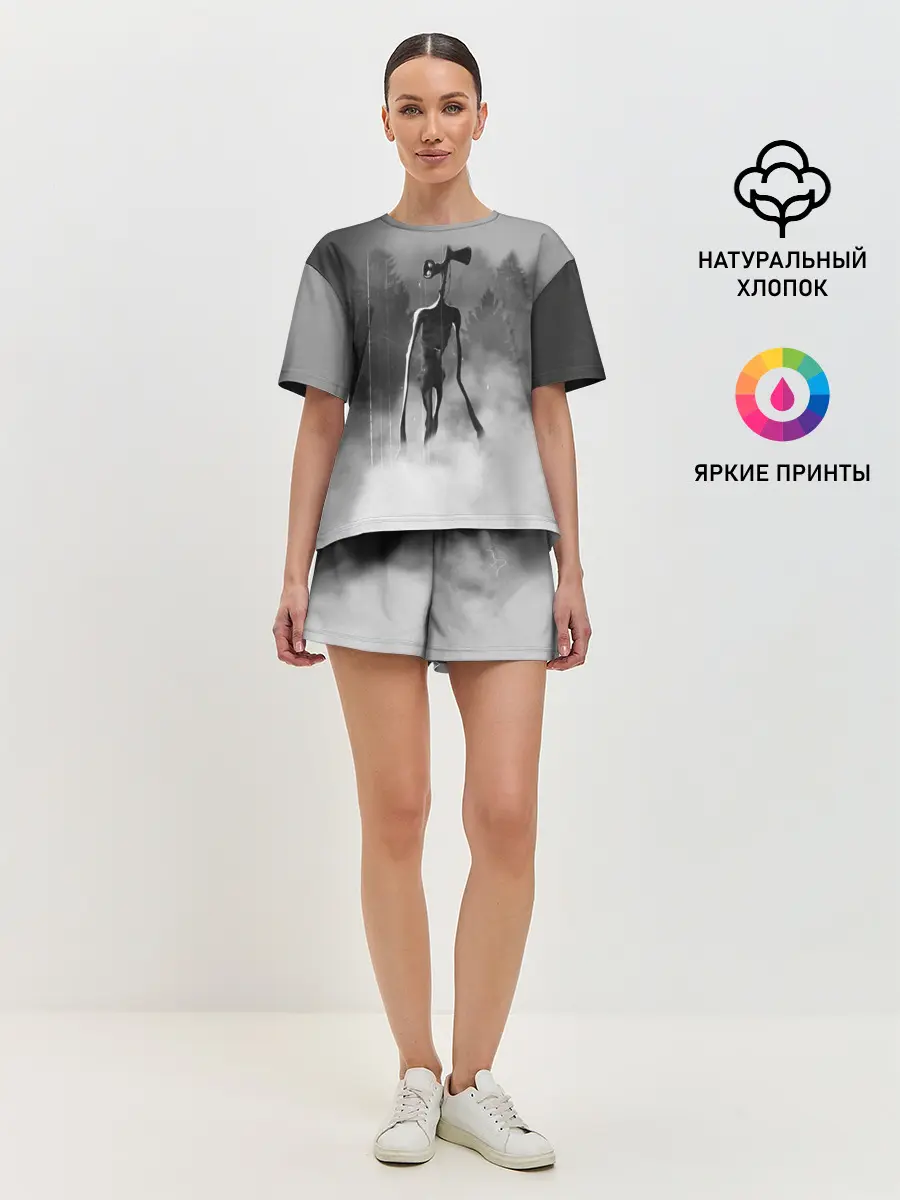 Женская пижама с шортами / Сиреноголовый в Лесу