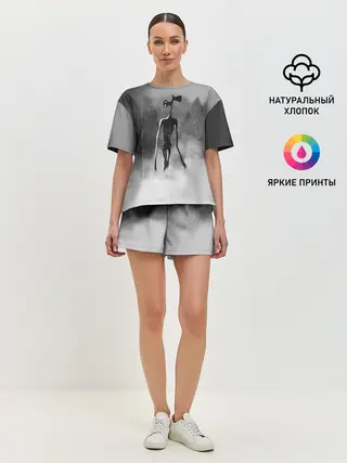 Женская пижама с шортами / Сиреноголовый в Лесу