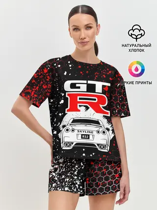 Женская пижама с шортами / NISSAN GT-R / НИССАН GTR