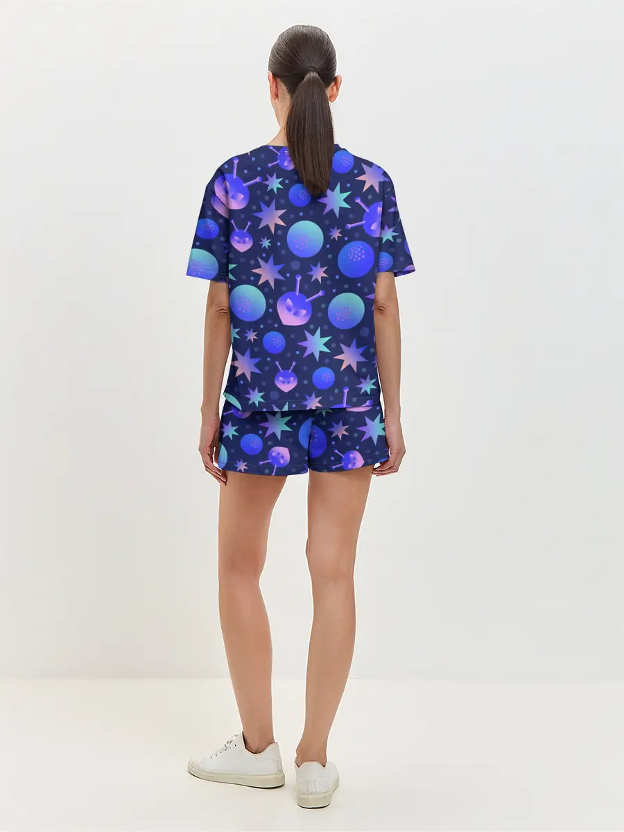 Женская пижама с шортами / Космический микс