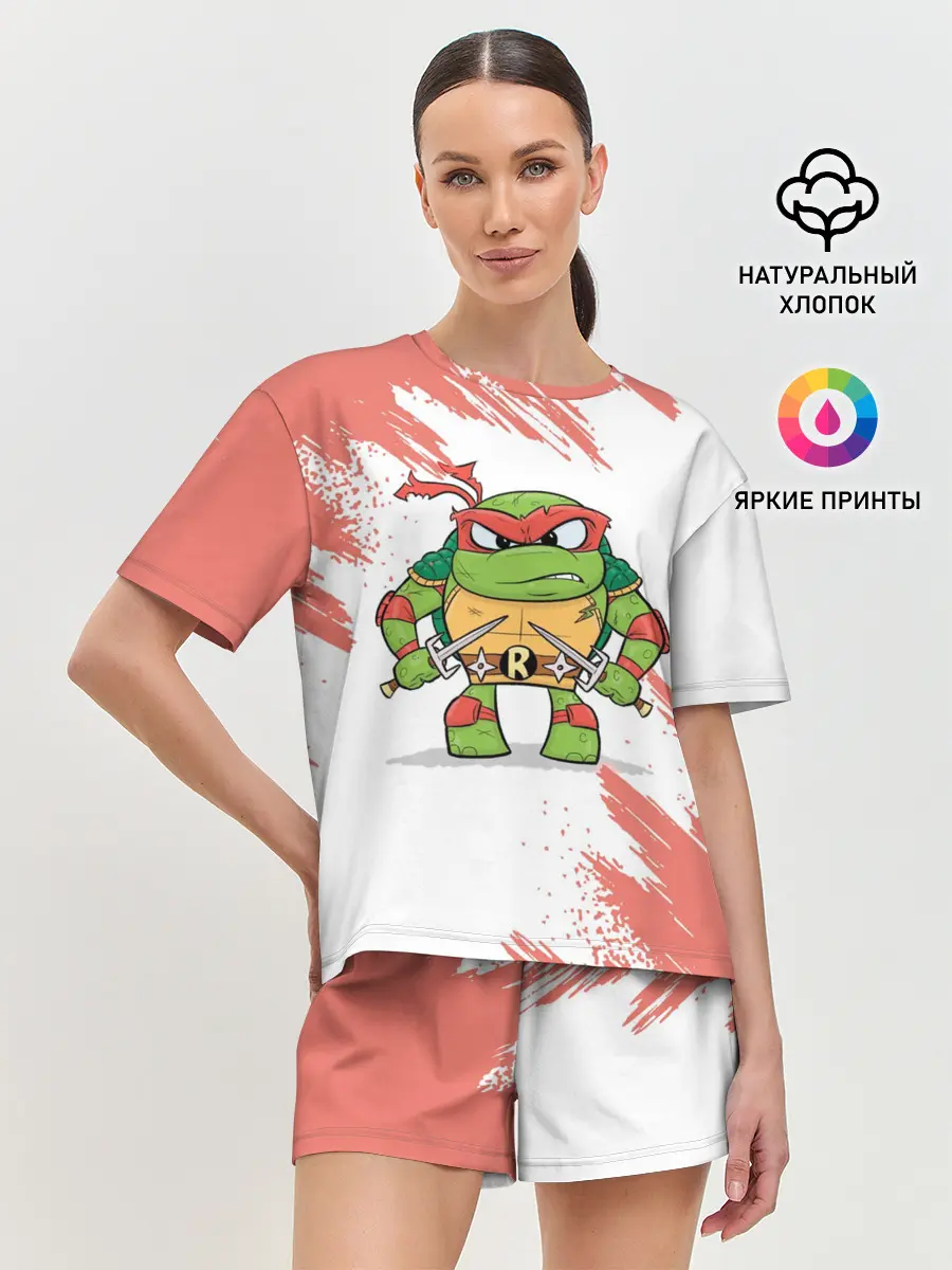 Женская пижама с шортами / ЧЕРЕПАШКИ НИНДЗЯ - РАФАЭЛЬ