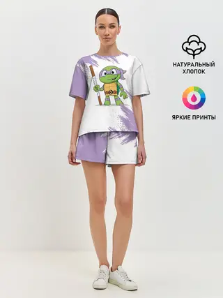 Женская пижама с шортами / ЧЕРЕПАШКИ НИНДЗЯ - ДОНАТЕЛЛО