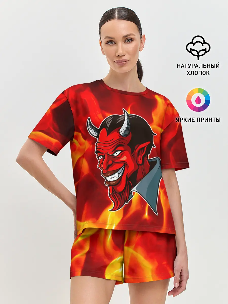 Женская пижама с шортами / The devil is on fire