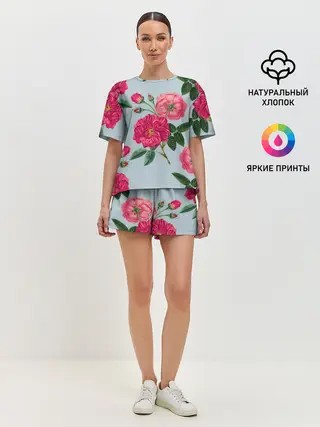 Женская пижама с шортами / Чайная роза