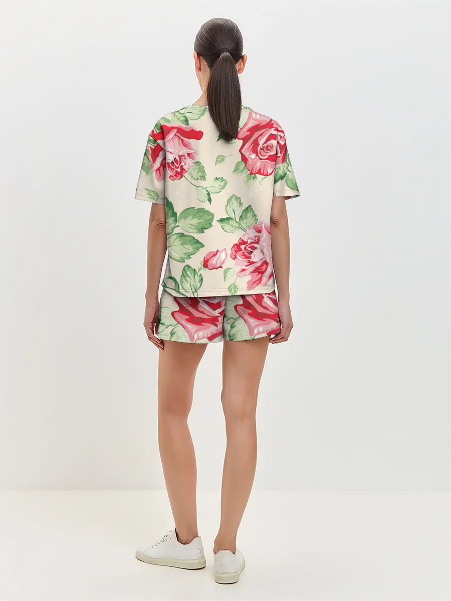 Женская пижама с шортами / Розы