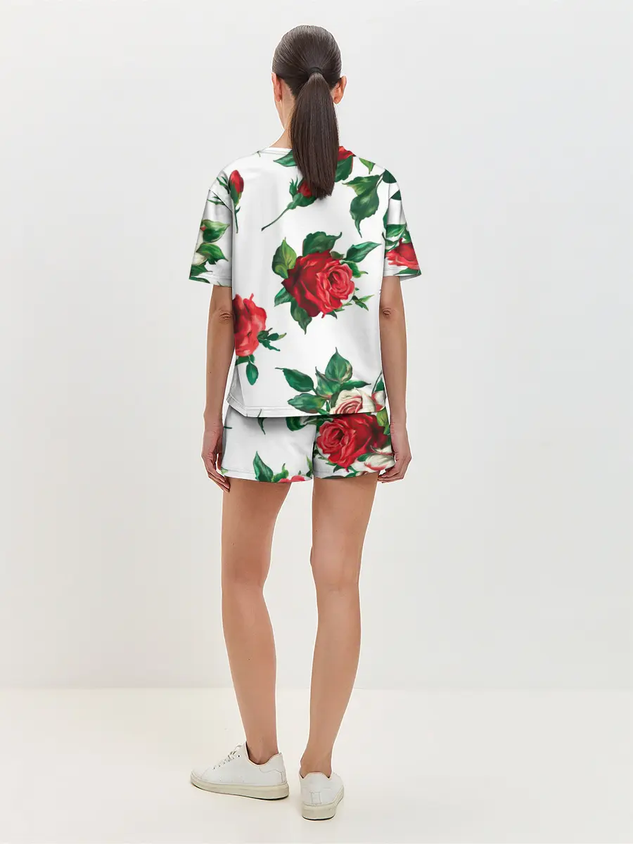 Женская пижама с шортами / Розы