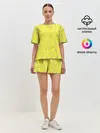 Женская пижама с шортами / Желтый и серый | Yellow & gray