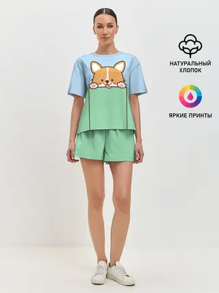 Женская пижама с шортами / Милый Корги