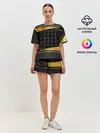 Женская пижама с шортами / 3D luxury black gold Плиты 3Д