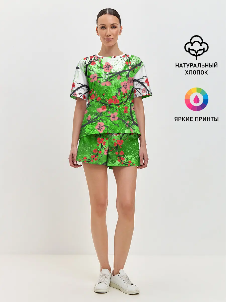 Женская пижама с шортами / Сакура | Sakura