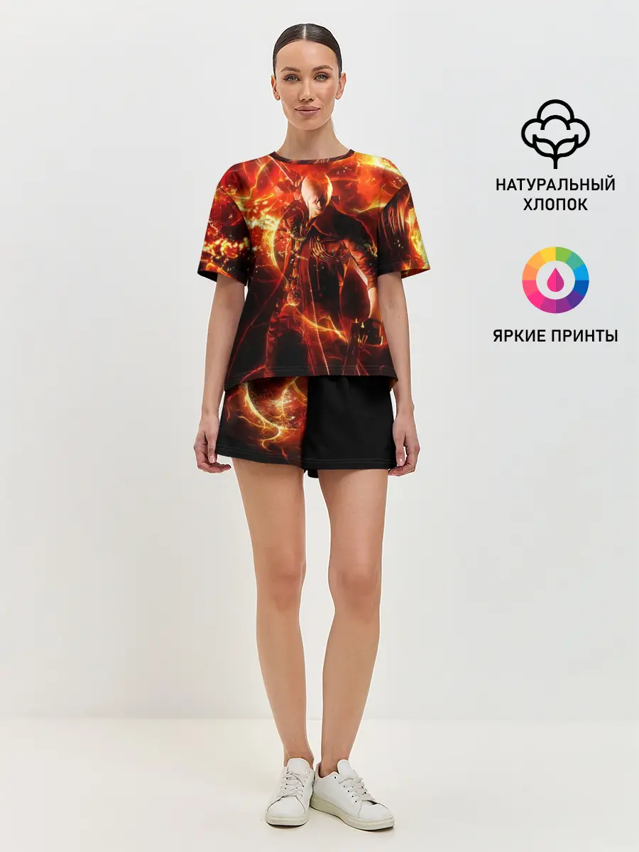 Женская пижама с шортами / Данте в огне