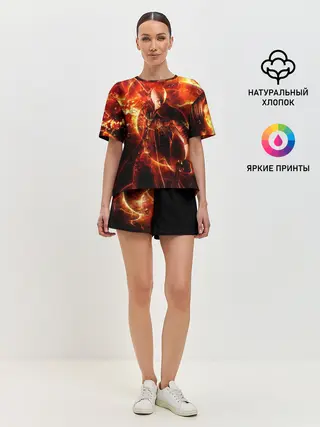 Женская пижама с шортами / Данте в огне