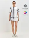 Женская пижама с шортами / Белые и синие полосы | Stripes