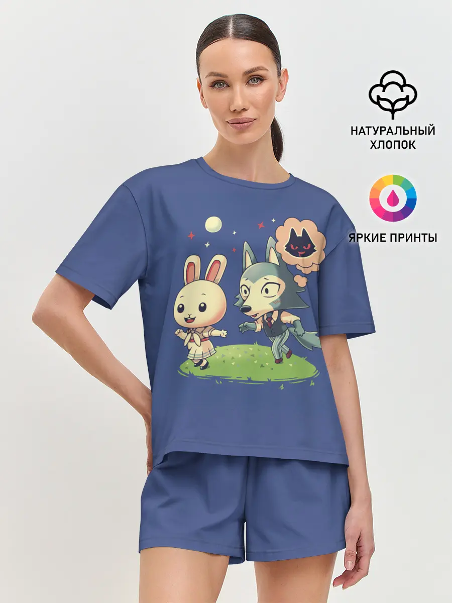 Женская пижама с шортами / Зайка и волчек | Beastars