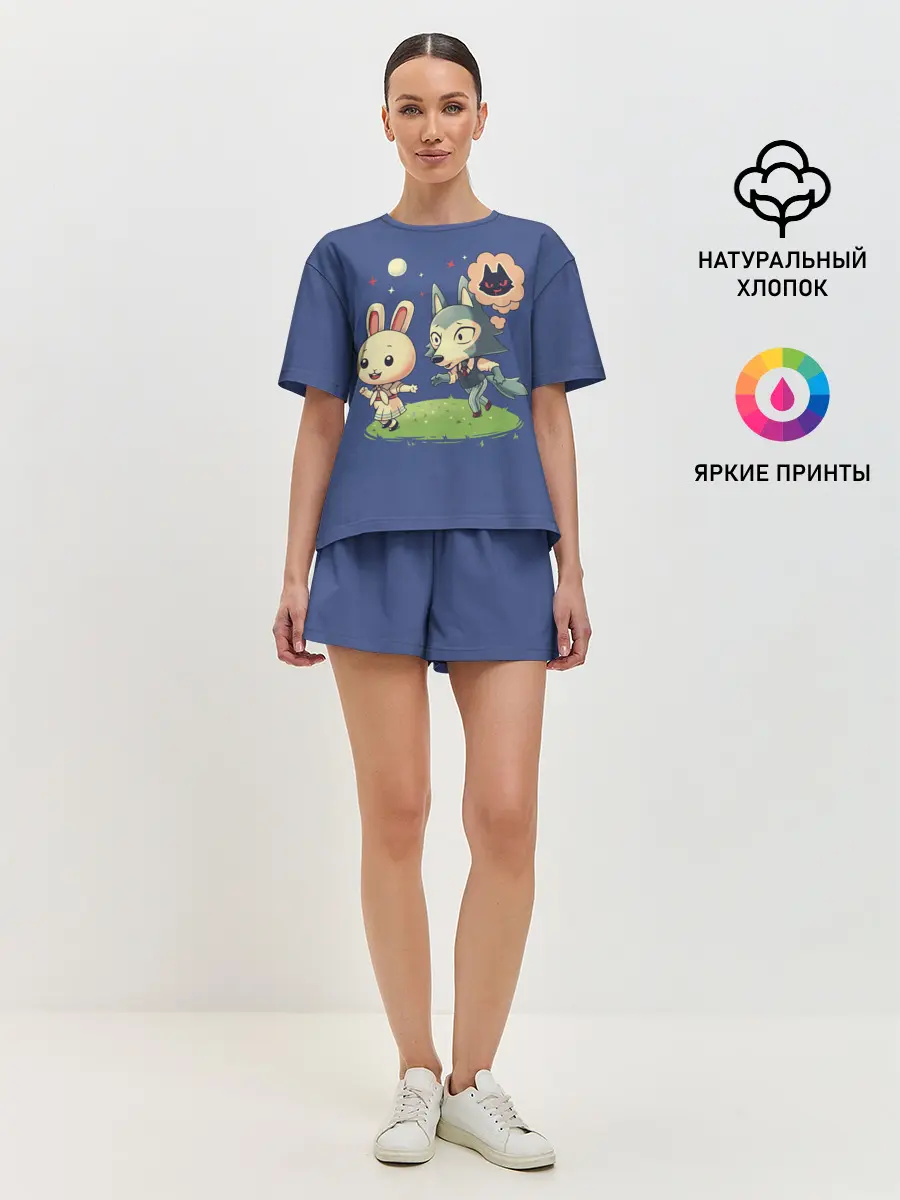 Женская пижама с шортами / Зайка и волчек | Beastars