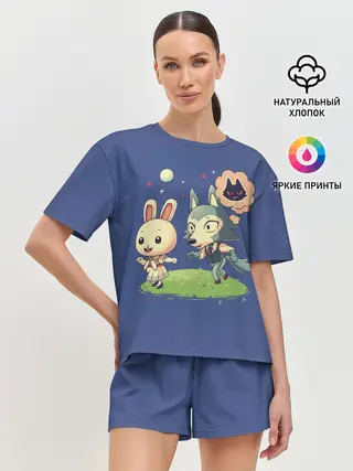 Женская пижама с шортами / Зайка и волчек | Beastars
