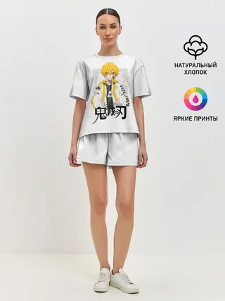 Женская пижама с шортами / Зеницу Агацума Kimetsu no Yaiba