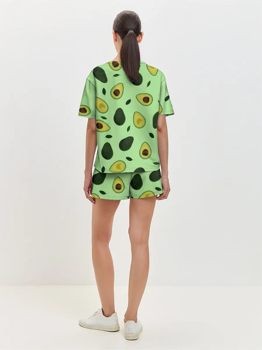 Женская пижама с шортами / Авокадо