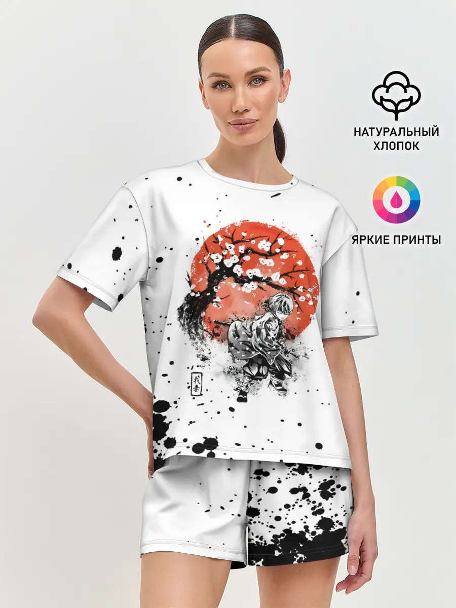 Женская пижама с шортами / Зеницу Агацума Kimetsu no Yaiba