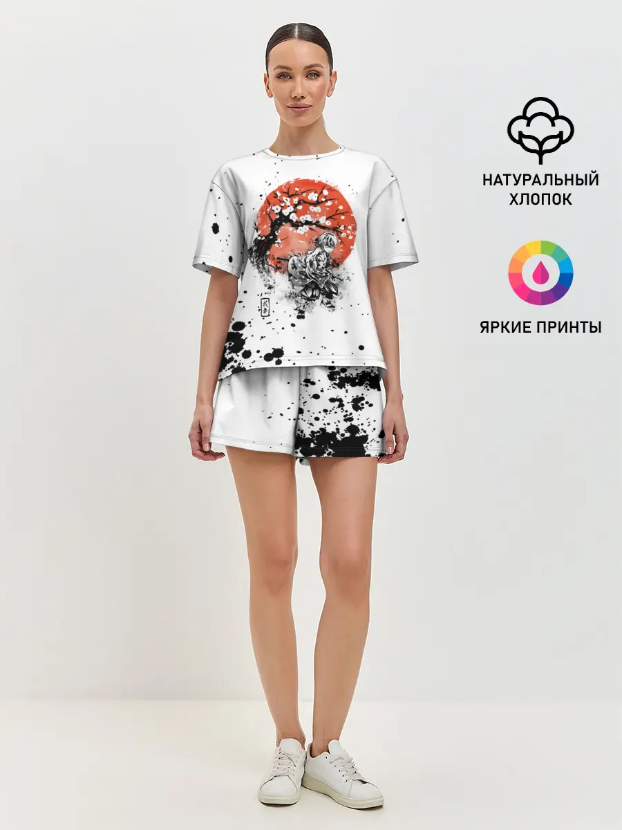 Женская пижама с шортами / Зеницу Агацума Kimetsu no Yaiba