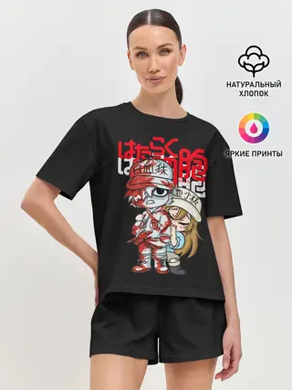 Женская пижама с шортами / Клетки в крови