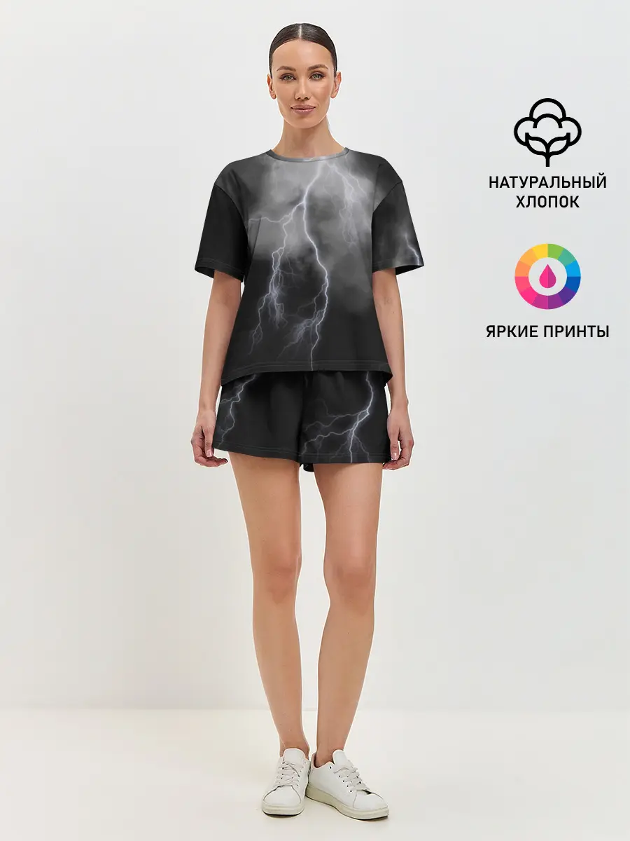 Женская пижама с шортами / гроза