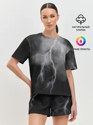 Женская пижама с шортами / гроза