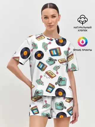 Женская пижама с шортами / Стиль 80х