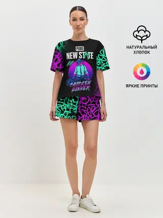 Женская пижама с шортами / PUBG NEW STATE / ПАБГ НЕОН