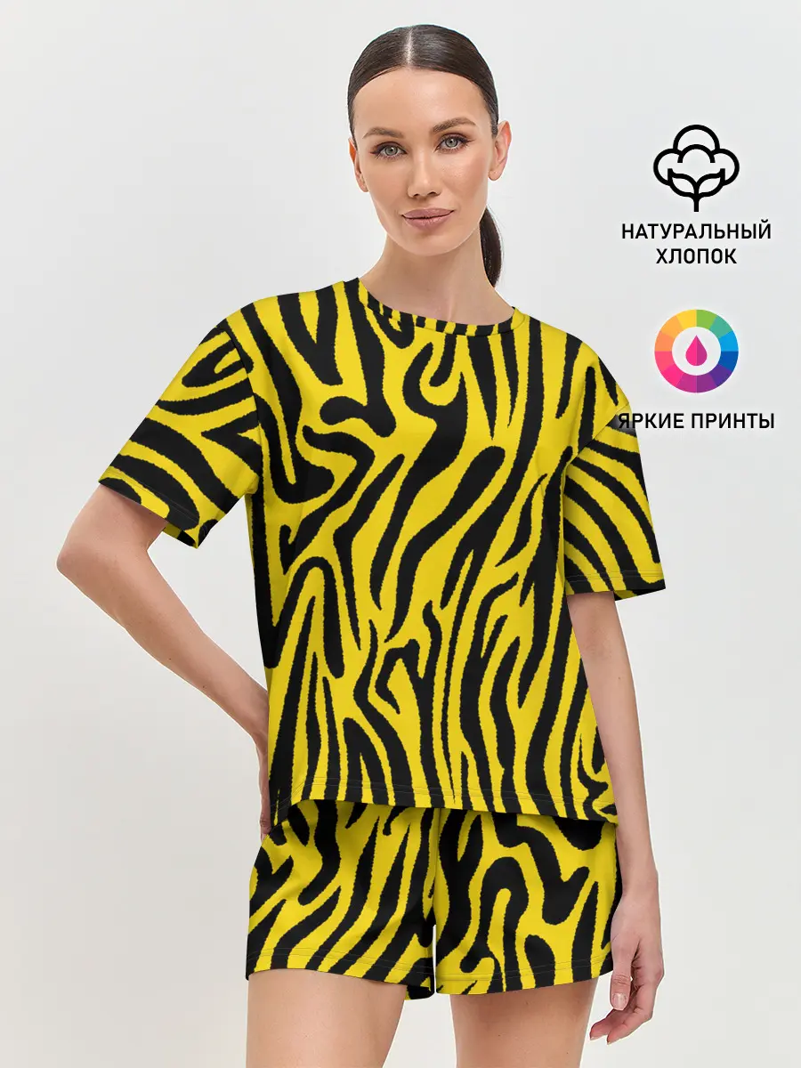 Женская пижама с шортами / Тигровые полоски