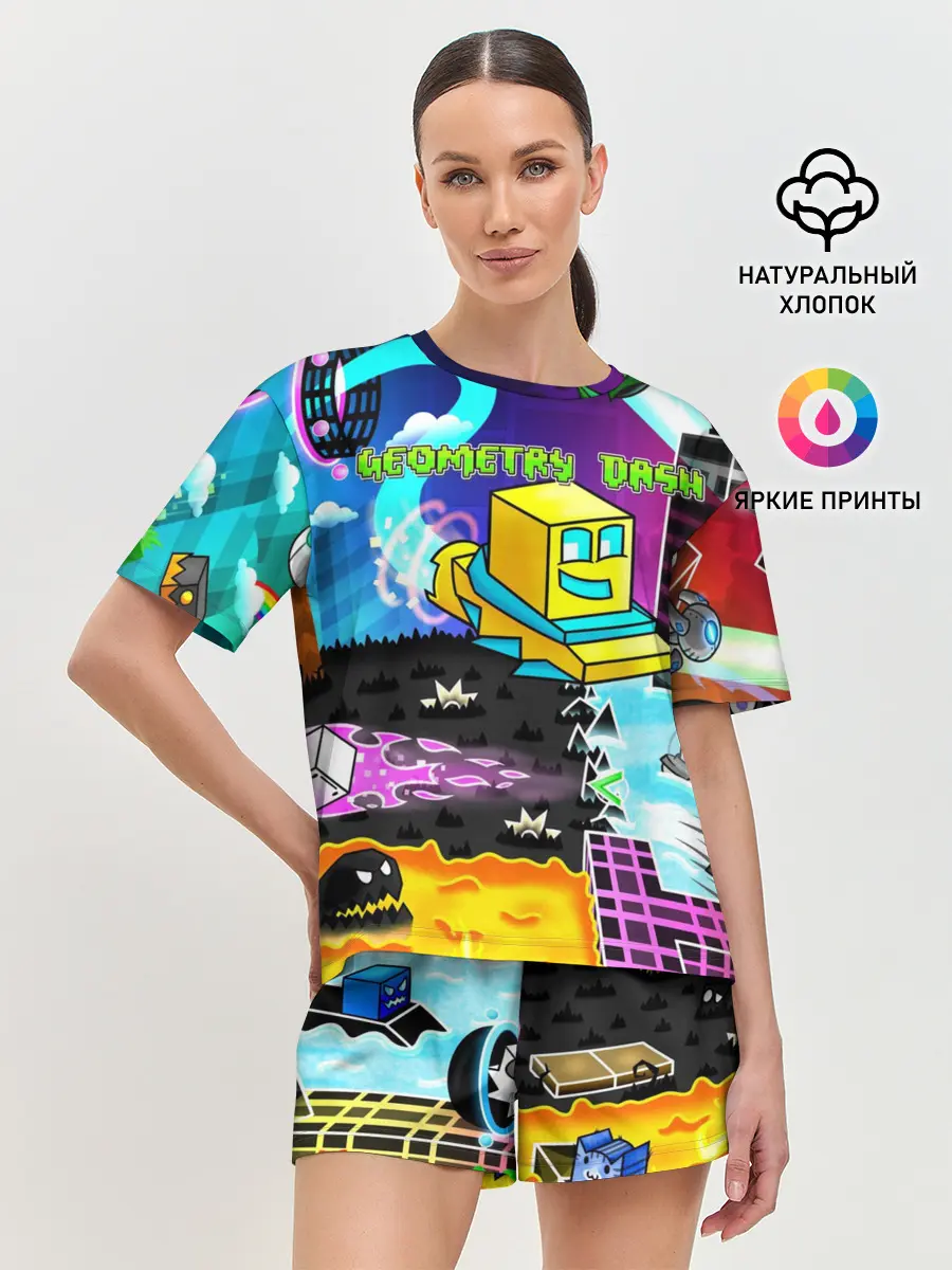 Женская пижама с шортами / Geometry Dash