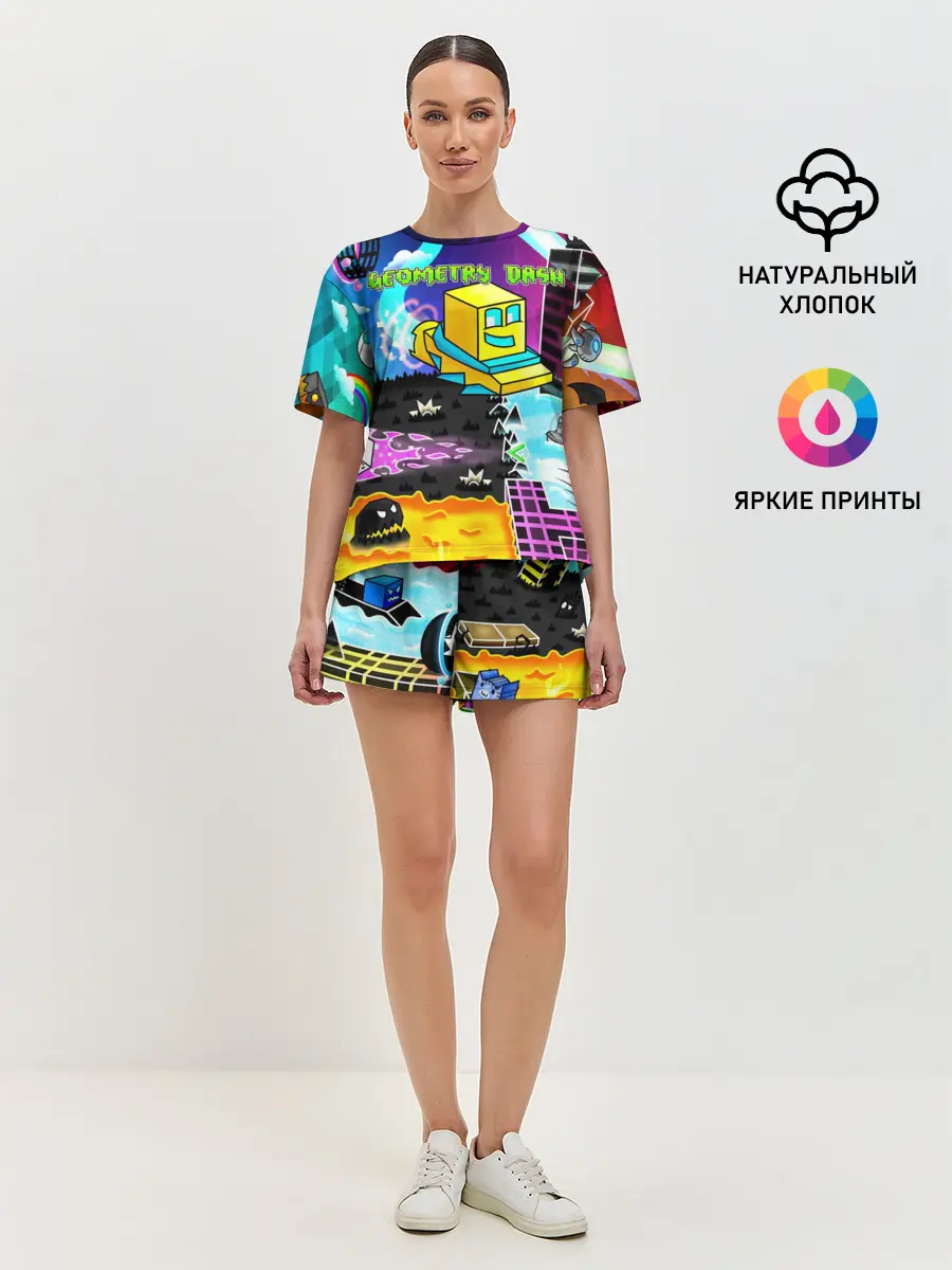 Женская пижама с шортами / Geometry Dash