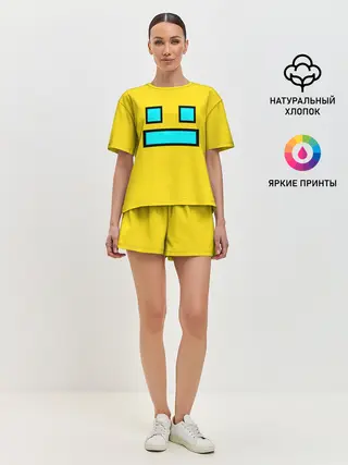 Женская пижама с шортами / Geometry Dash Smile