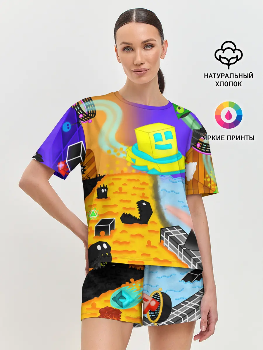 Женская пижама с шортами / Geometry Dash | RobTop