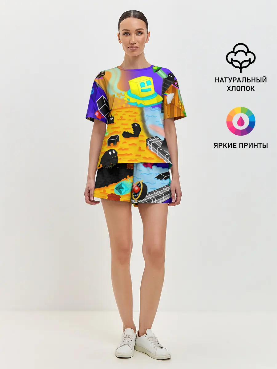 Женская пижама с шортами / Geometry Dash | RobTop