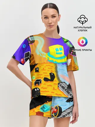 Женская пижама с шортами / Geometry Dash | RobTop