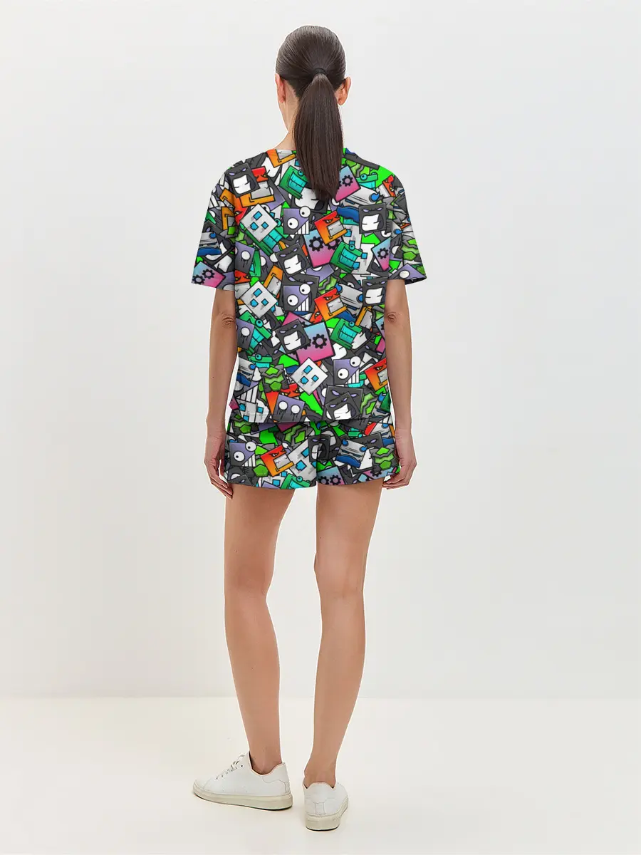 Женская пижама с шортами / Geometry Dash | Pattern