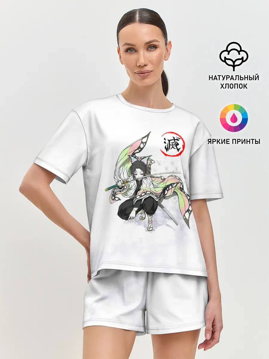 Женская пижама с шортами / Шинобу Кочо Kimetsu no Yaiba