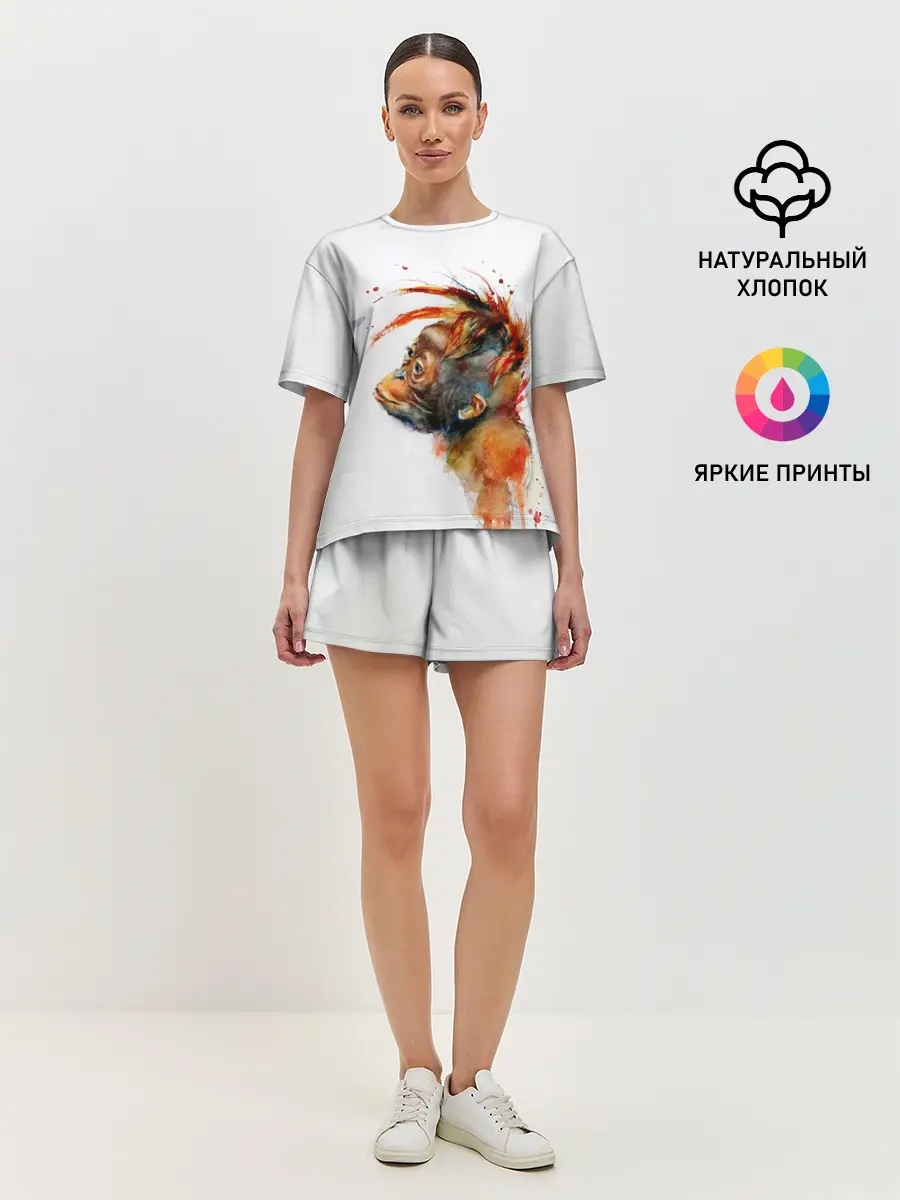 Женская пижама с шортами / Орангутанг