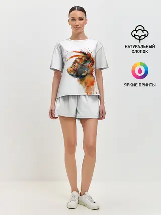 Женская пижама с шортами / Орангутанг