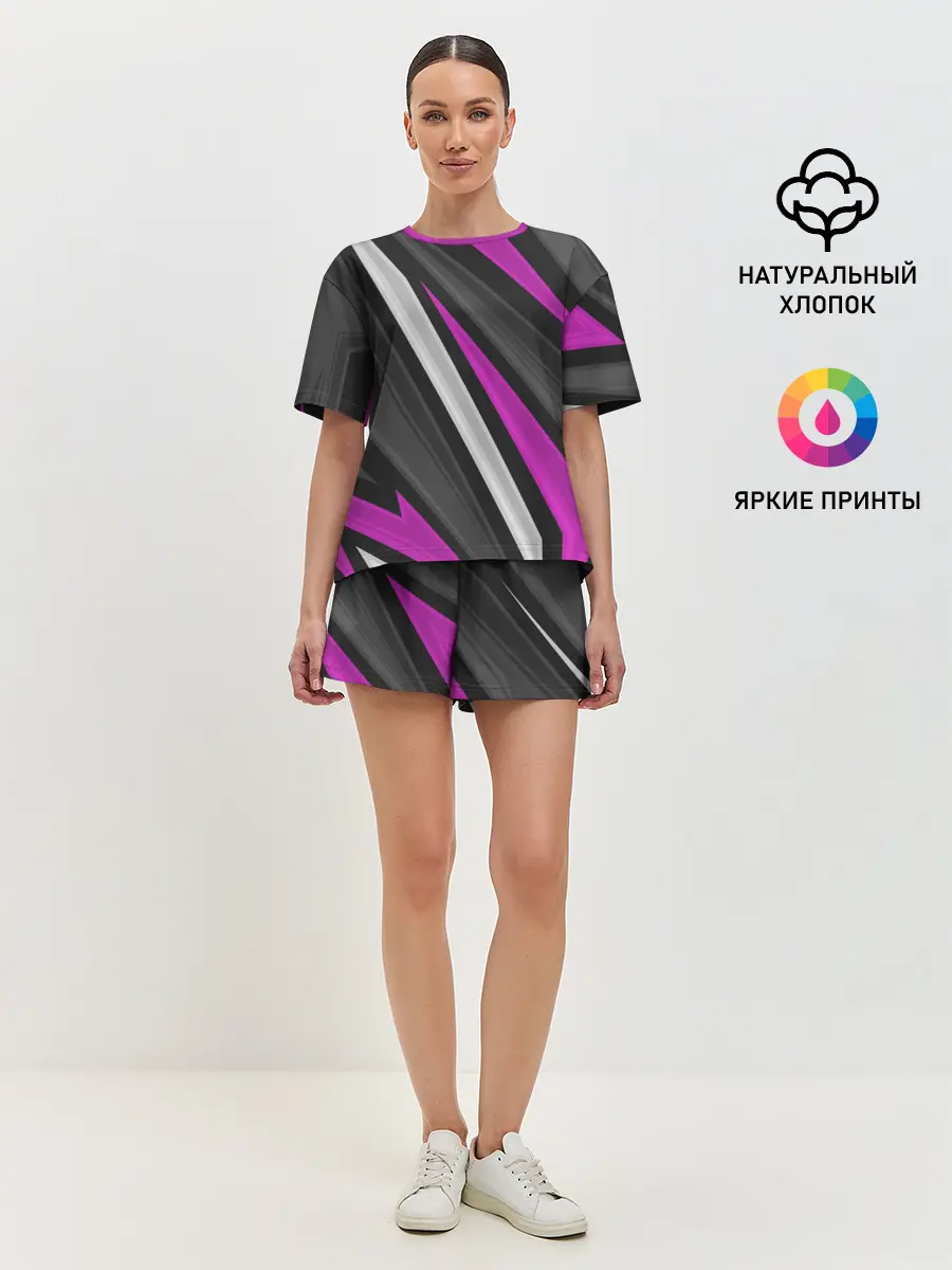 Женская пижама с шортами / Спортивные линии