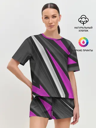 Женская пижама с шортами / Спортивные линии