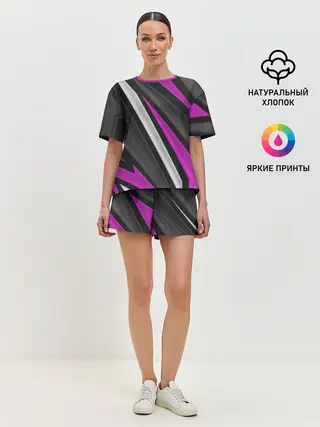 Женская пижама с шортами / Спортивные линии