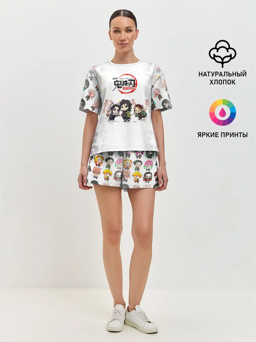 Женская пижама с шортами / ПЕРСОНАЖИ Kimetsu no Yaiba