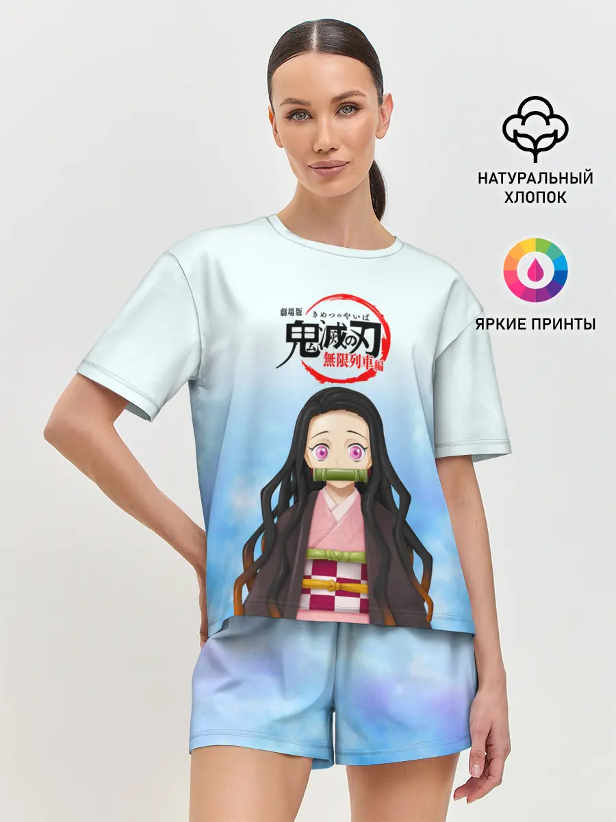 Женская пижама с шортами / Незуко Камадо Kimetsu no Yaiba