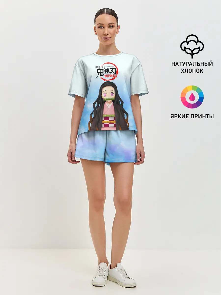 Женская пижама с шортами / Незуко Камадо Kimetsu no Yaiba